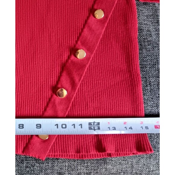 Dress size L New Womans  By And By Long sleeve Red Sweater Above Knee Hem - Picture 3 of 10